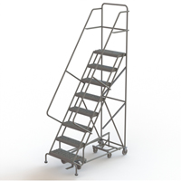 All Directional Rolling Ladder, 8 Steps, 24" Step Width, 80" Platform Height, Steel Consource