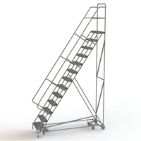 All Directional Rolling Ladder, 13 Steps, 24" Step Width, 130" Platform Height, Steel Consource