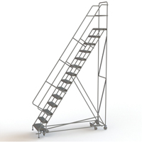 All Directional Rolling Ladder, 14 Steps, 24" Step Width, 140" Platform Height, Steel Consource