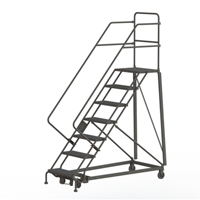 Heavy Duty Safety Slope Ladder, 7 Steps, Serrated, 50° Incline, 70" High Consource