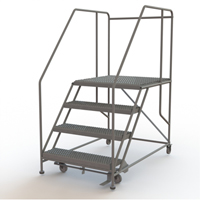 Mobile Work Platform, Steel, 4 Steps, 40" H, 36" D, 36" Step, Serrated Consource