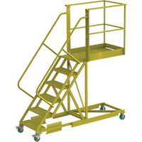 Cantilever Rolling Ladder, Supported, 6 Steps, 40" Platform Depth, 60" Platform Height Consource