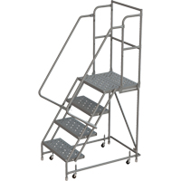 Deep Top Step Rolling Ladder, 4 Steps, 16" Step Width, 40" Platform Height, Steel Consource