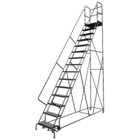 Deep Top Step Rolling Ladder, 15 Steps, 24" Step Width, 150" Platform Height, Steel Consource