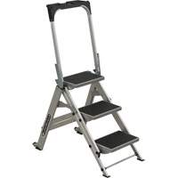 &eacute;chelle escabeau avec roues pivotantes, 3 marches, 34" x 22" x Hauteur 50,75" Consource