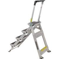 &eacute;chelle escabeau avec roues pivotantes, 4 marches, 44,25" x 22,13" x Hauteur 59" Consource