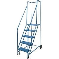 Rolling Step Ladder, 5 Steps, 18" Step Width, 46" Platform Height, Steel Consource