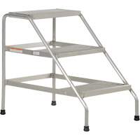 Escabeau en aluminium, 3 marche(s), 22-13/16" la x 34-9/16" lo x 30" h, Capacit&eacute; 500 lb Consource