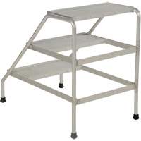 Escabeau en aluminium, 3 marche(s), 22-13/16" la x 34-9/16" lo x 30" h, Capacit&eacute; 500 lb Consource
