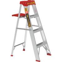 Step Ladder with Paint Tray, 4', Aluminum, 200 lbs. Capacity, Type 3 Consource