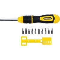 Multi-Bit Ratchet Screwdriver with 10 Bits, Cushion Grip Handle Consource