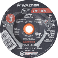 Meule &agrave; moyeu d&eacute;port&eacute; Double-X, 4-1/2" x 1/4", Arbre 5/8"-11, Type 27S Consource