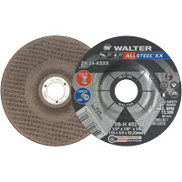 Depressed Centre Grinding Wheels - Allsteel XX, 4-1/2" x 1/8", 7/8" Arbor, Type 27, Zirconia Alumina, 13300 RPM Consource