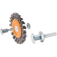 Reversible Mounted Knot-Twisted Wire Wheel, 4" Dia., 0.0118" Fill, 5/8" Arbor, Steel Consource