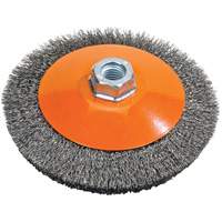 Meule soucoupe &agrave; fils cr&ecirc;p&eacute;s, 6" dia., Fils 0,012", Arbre 5/8"-11 Consource