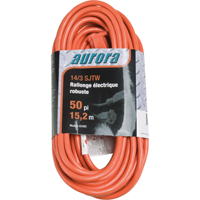 Cordon rallonge en vinyle, Ext&eacute;rieur, SJTW, AWG 14/3, 15 A, 50' Consource