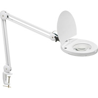 Lampe loupe DEL avec support en A, Dioptrie 3, Ampoule DEL, Bras de 47", Pinces serre-joints, Blanc Consource