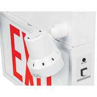 Enseigne de sortie avec &eacute;clairage de s&eacute;curit&eacute;, DEL, &agrave; piles/&agrave; raccordement fixe, 12-1/10" lo x 11" la, Anglais Consource